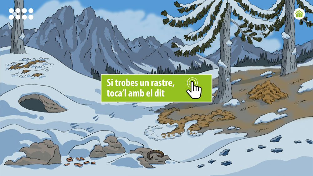 App didáctica con pantalla interactiva XFrame instalada en el Parque Nacional de Aigüestortes.