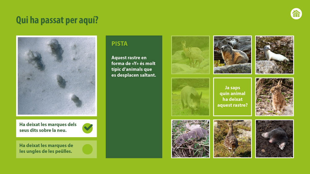 App didáctica con pantalla interactiva XFrame instalada en el Parque Nacional de Aigüestortes.