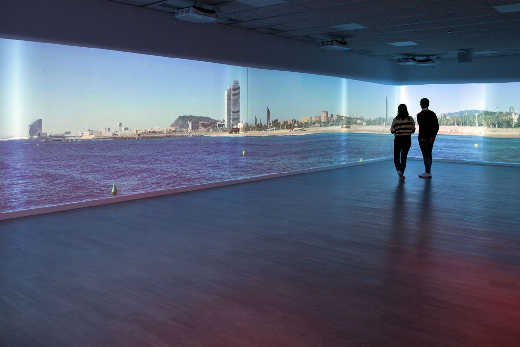 Sala inmersiva para la práctica de yoga y pilates en Duet Fit Glòries