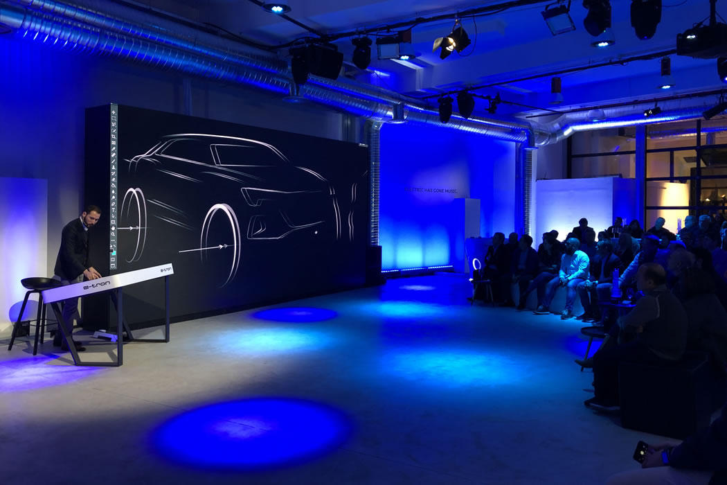 XTable como mesa de dibujo interactiva en la presentación del Audi e-tron