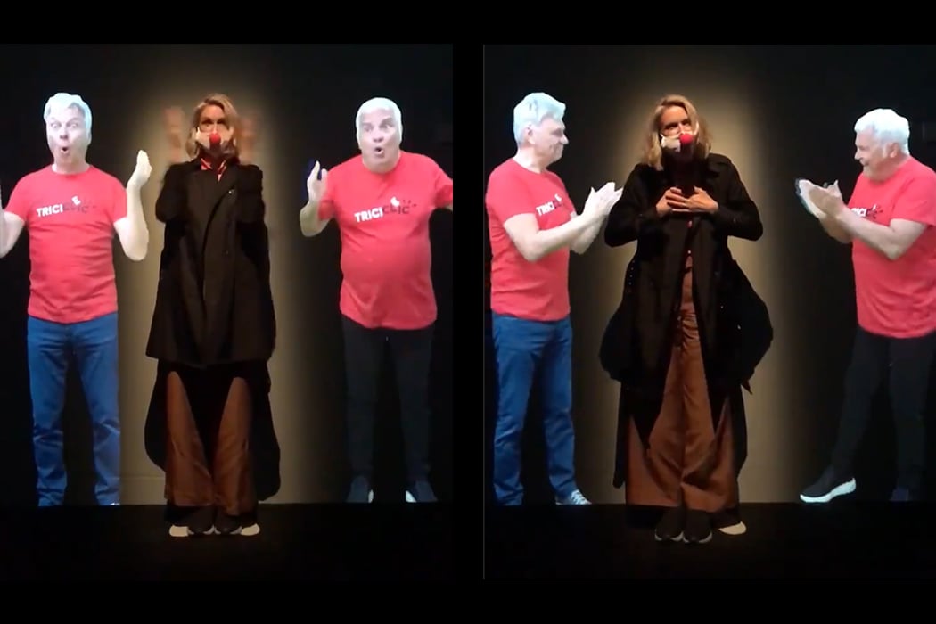 Videomaton interactivo para la exposición de Tricicle en Palau Robert